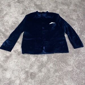 Wintage Velvet Navy Blue Velour Blazer SIZE 48